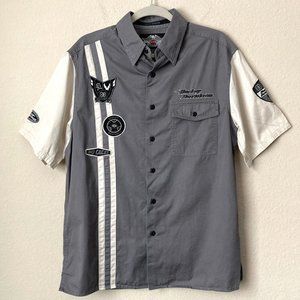 Harley-Davidson Cotton Embroidered Logo Button Down Shirt Patches